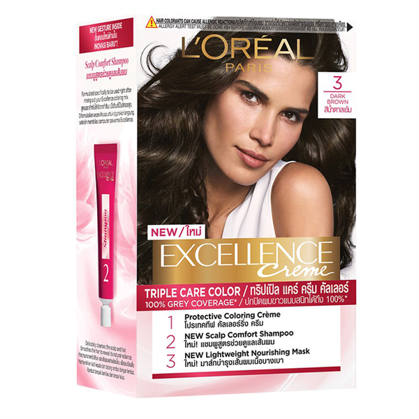  Loreal Nhuộm tóc số 3 Dunkelbraun Màu nâu 