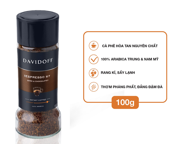  Cà phê hòa tan - Davidoff Café  Espresso 57 - 100g 