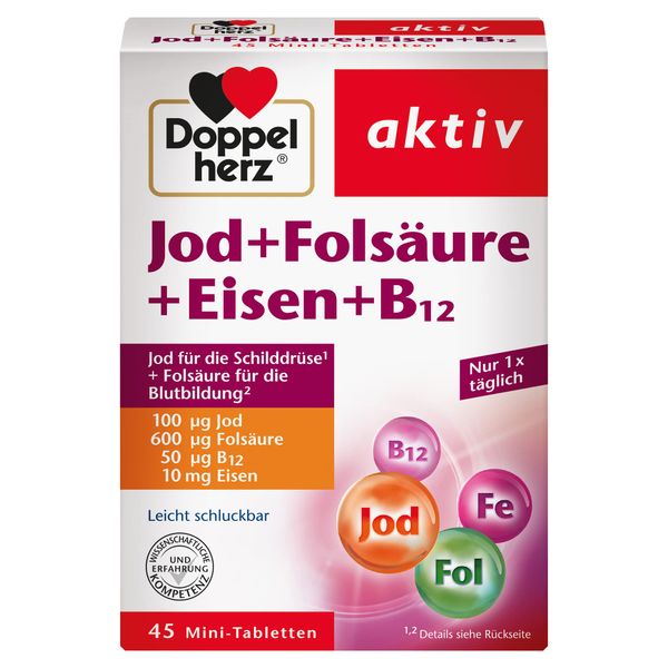  Viên sắt tổng hợp Doppelherz Iodine + Folic Acid + Iron + B12 cho phụ nữ mang thai 
