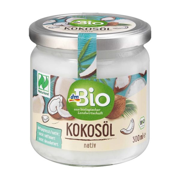 Tinh dầu dừa hữa cơ ép lạnh Dm Kokosöl nativ, 300 ml 