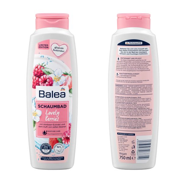  Sữa Tắm Balea Lovely Berries 750ml - hương mâm xôi,dâu tây 