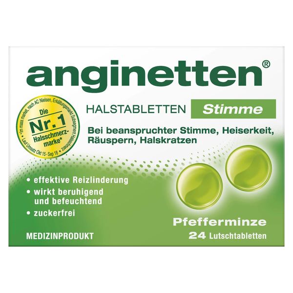  Viên ngậm giảm đau họng Anginetten không đường hương bạc hà 