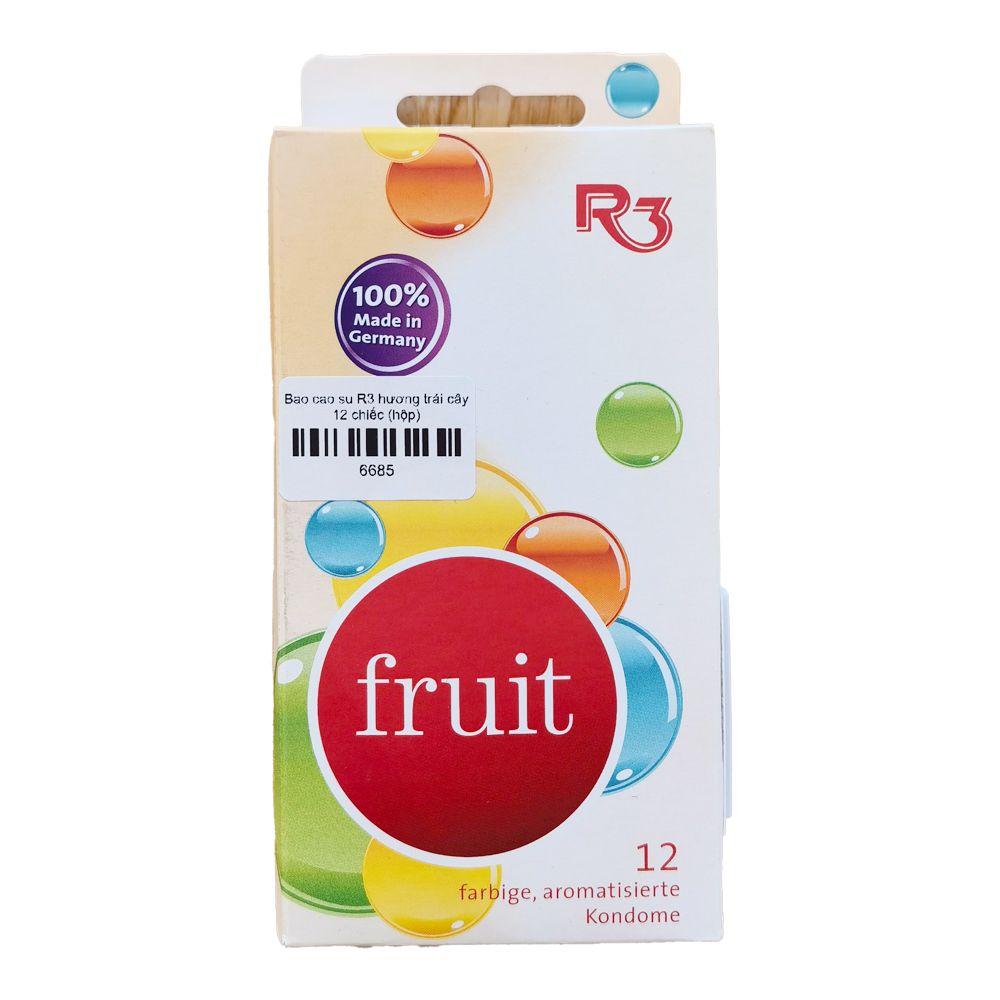 Bao cao su R3 hương trái cây 12 chiếc – Siêu thị hàng Châu Âu- Đức- Mỹ