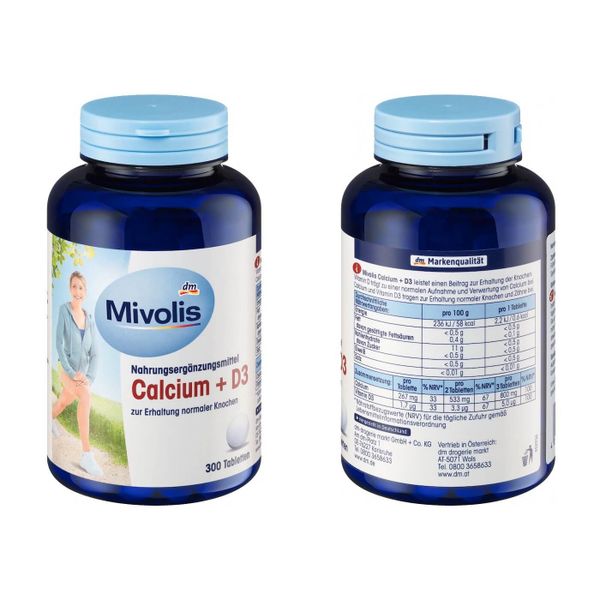  Viên Uống Mivolis Calcium bổ sung Canxi+ D3, 300 Viên 