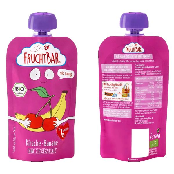  Nước trái cây ăn dặm Fruchtbar cherry, chuối từ 6 tháng, 120g 