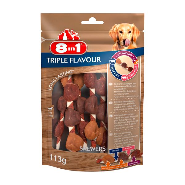  Đồ ăn cho chó vị xiên nướng 8in1 Triple Flavour 