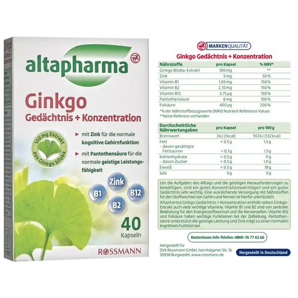  Viên uống tăng cường trí nhớ và tập trung altapharma Ginkgo 