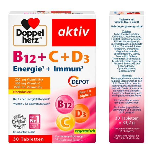  Viên uống bổ sung vitamin B12+C+D3 Doppel 