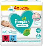  Giấy ướt Pampers Feuchttücher Sensitive (4 x 52 Stück), 208 tờ 