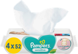  Giấy ướt Pampers Feuchttücher Sensitive (4 x 52 Stück), 208 tờ 