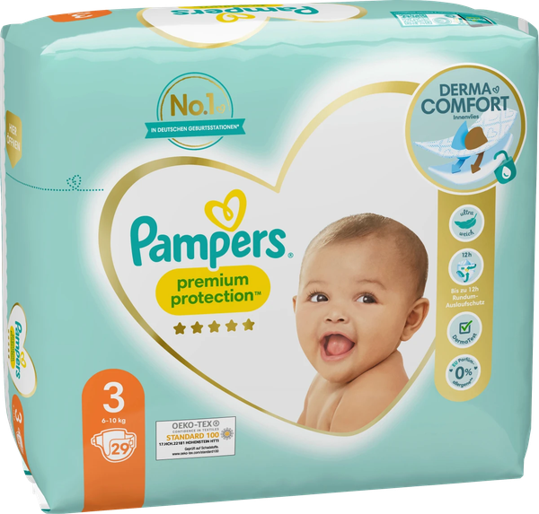  Bỉm Pampers Premium Protection Größe 3 Midi, 6-10 kg, Einzelpack, 29 miếng 