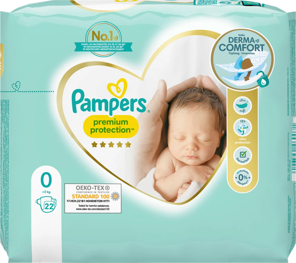  Bỉm Pampers Premium Protection Größe 0, New Baby Micro, 22 miếng 