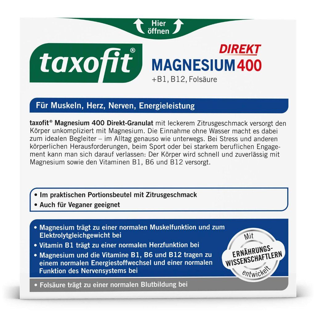  [Taxofit] Magnesium 400 + B1 + B12 (hộp 20 Viên) 