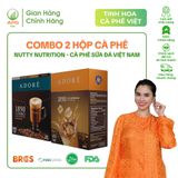  Combo 2 Hộp Cà Phê Hoà Tan - Cappuccino Nutty Nutrition (Mix 4 vị) và Cà Phê Sữa Đá Việt Nam ADORÉ 1890 