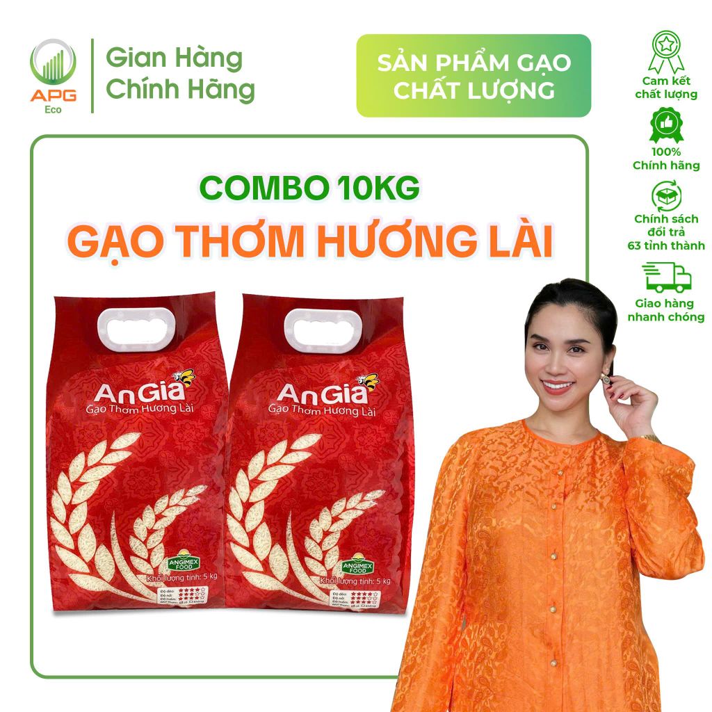 Combo 2 Túi (10Kg) Gạo thơm Hương Lài - Cơm dẻo nhiều, vị ngọt hậu, hữu cơ - APG ECO