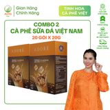  Combo 2 Hộp Cà Phê Sữa Đá Việt Nam ADORÉ 1890 Cafe Hòa Tan Vị Truyền Thống Đậm Đà Hộp 400g (20gr x 20 gói) 