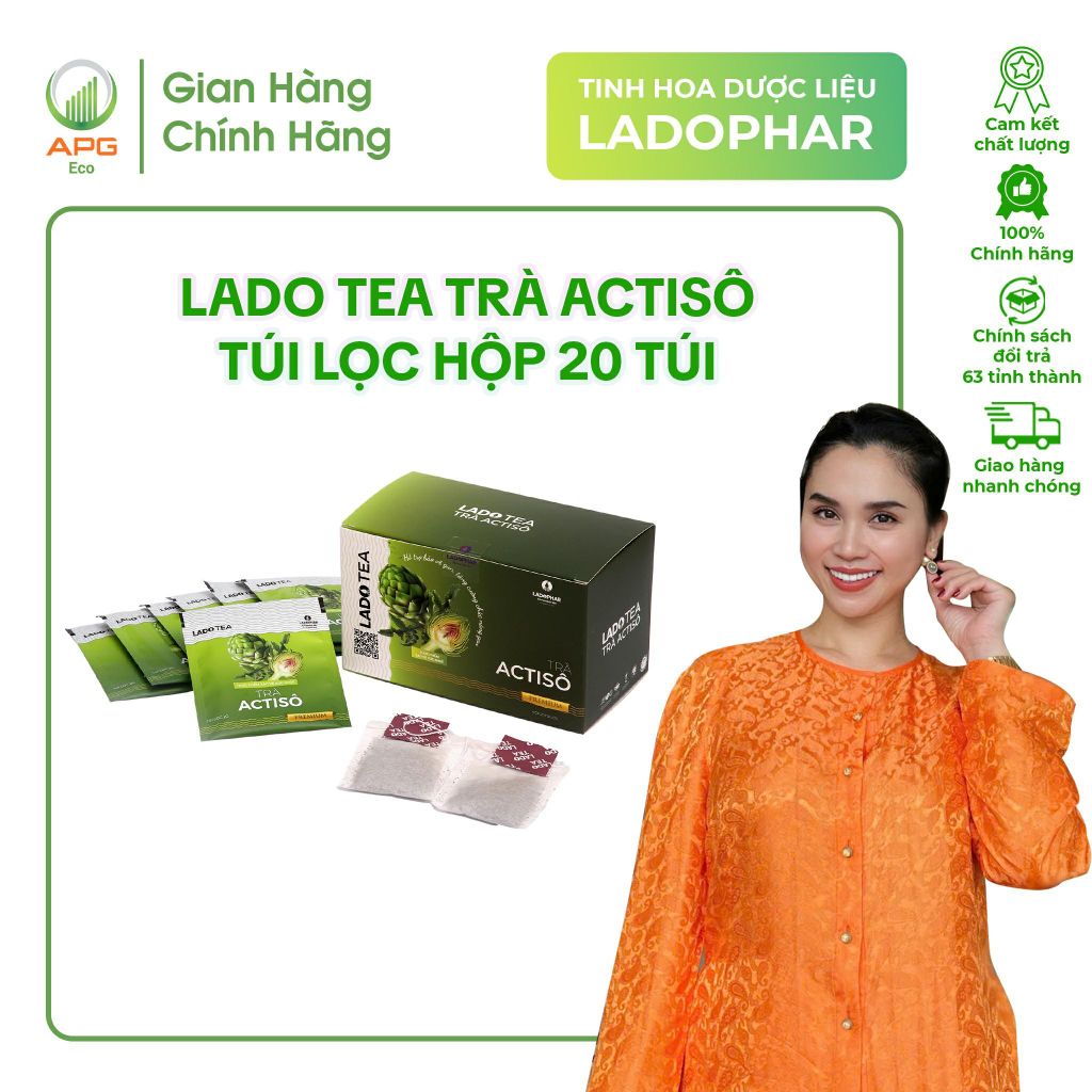 [LADOPHAR] Trà Actiso (Hộp 20 túi lọc), hữu cơ, tăng cường sức khỏe