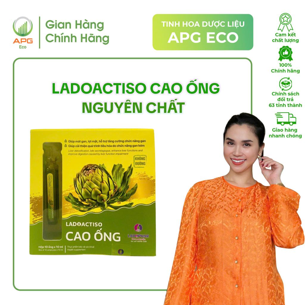 Cao ống Atiso Nguyên Chất, Bảo vệ sức khỏe, Thanh lọc cơ thể (10 ống x 10ml)