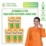  COMBO 5 TÚI KẸO DẺO ACTISÔ LADO KID HỖ TRỢ ĂN NGON MIỆNG, TÚI 40G 