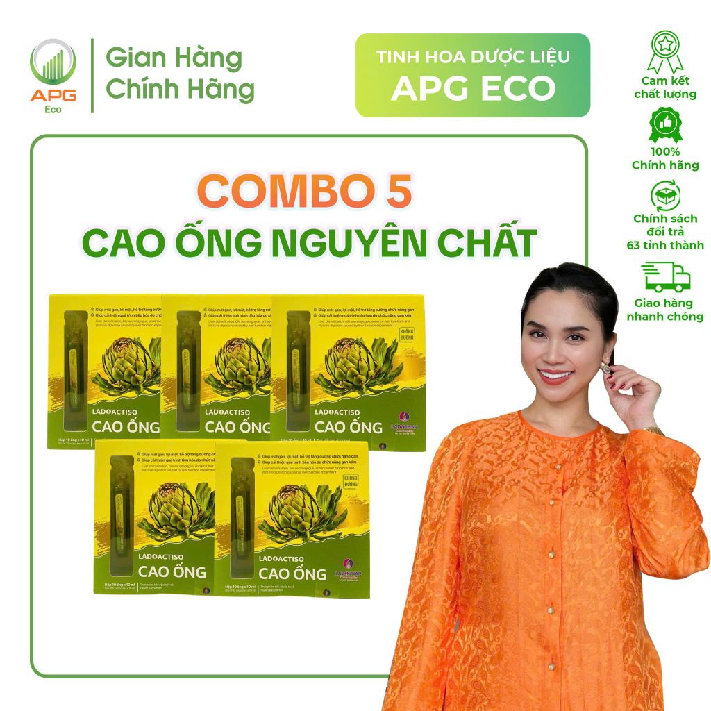 Combo 5 Hộp Cao ống Nguyên Chất, bảo vệ sức khỏe (Quy cách 10ml x 10 ống/Hộp)