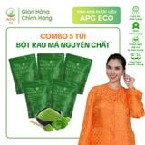  Combo 5 Túi Bột Rau Má Nguyên Chất APG ECO, Quy cách túi 2.5g x 20gói 