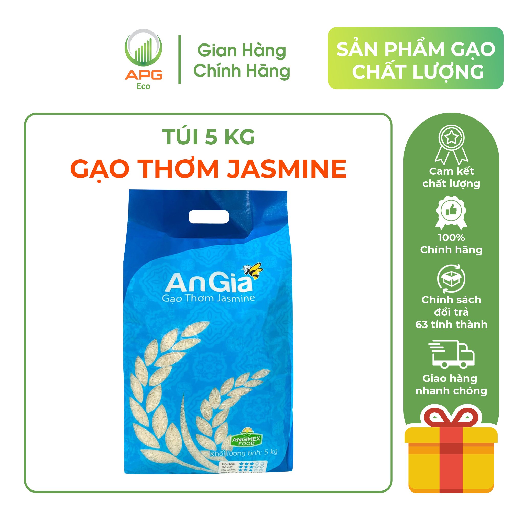 Gạo An Gia Jasmine Đặc sản Châu Phú, dẻo vừa – APGECO