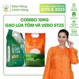  Combo 10kg (1 túi Vebo ST25 hữu cơ, 1 túi Lúa Tôm hữu cơ) thực nhận 10kg 
