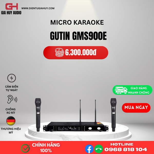 Micro không dây GUTIN GMS900E (PIANO) - Màu Đen