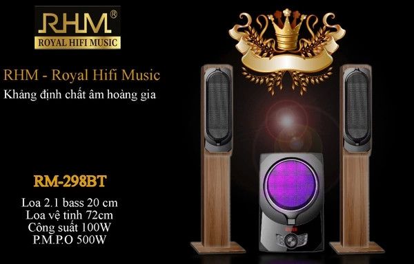 BỘ LOA 2.1 RHM RM-298BT CÔNG SUẤT 100W, CÓ CỔNG QUANG, BLUETOOTH 5.0