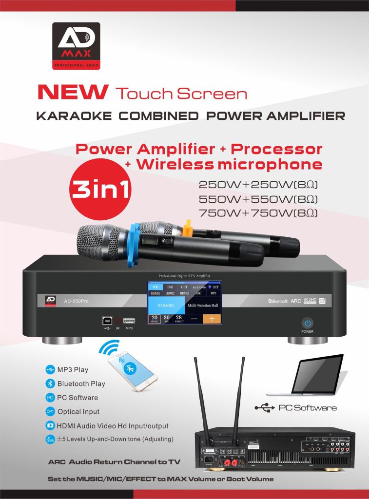 AMPLY 3IN1 ADMAX AD 550 PRO - Gia Huy Audio