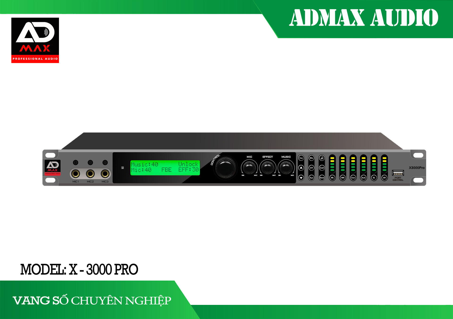 Vang số ADmax X-3000 Pro Chính hãng - Gia Huy Audio