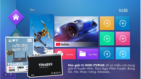 ANDROID TV VINABOX X10, RAM 4G ROM 32GB, ANDROID 10.0