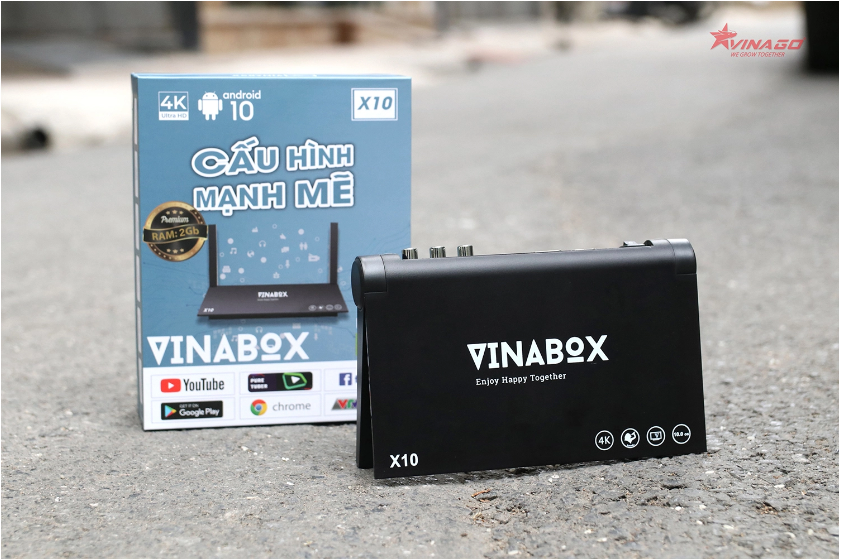ANDROID TV VINABOX X10, RAM 4G ROM 32GB, ANDROID 10.0