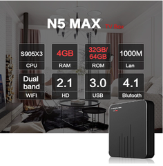 ANDROID TV BOX MAGICSEE N5 MAX – ANDROID 9.0, CHIP AMLOGIC S905X3, RAM 4G, ROM 64G