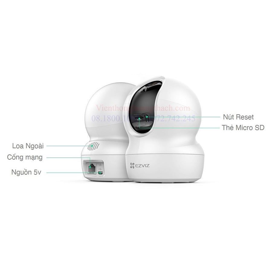 CAMERA IP WIFI TRONG NHÀ EZVIZ TY2 FULL HD 1080P XOAY 360 ĐỘ, ĐÀM THOẠ