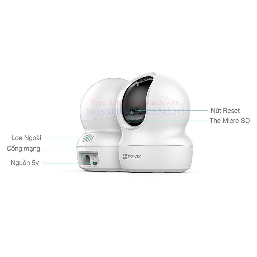 CAMERA IP WIFI TRONG NHÀ EZVIZ TY2 FULL HD 1080P XOAY 360 ĐỘ, ĐÀM THOẠI 2 CHIỀU