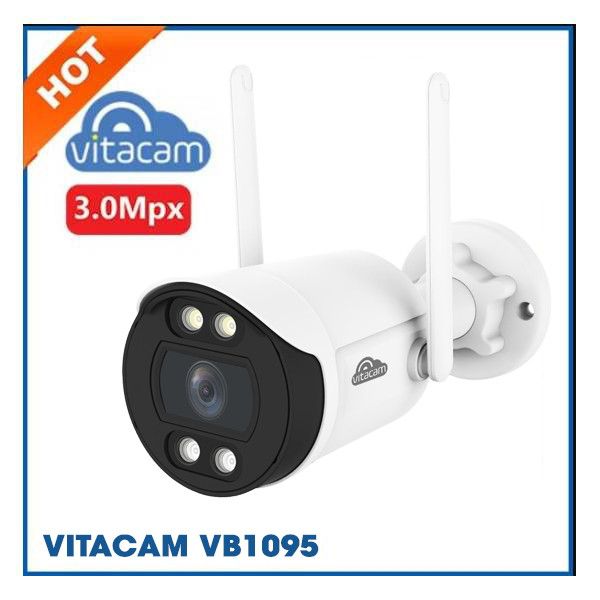 CAMERA NGOÀI TRỜI IP VITACAM VB1095 - 3MPX ULTRA HD 2K – CHIP HISILICON MỚI NHẤT 2022 - BH 2 NĂM