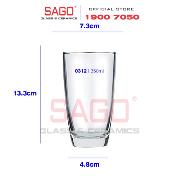  Lucky 100312 - Ly Thủy Tinh Lucky Bầu Cao 350ml | Nhập Khẩu Thái Lan 