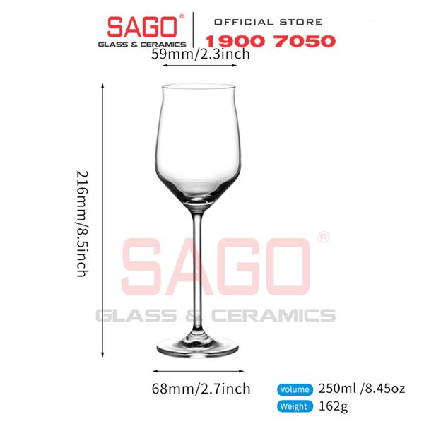  IDELITA 93RL25 - Ly thủy tinh Pha Lê IDELITA Victorian White wine Crystal glasses 250ml | Thủy Tinh Pha Lê Cao cấp 