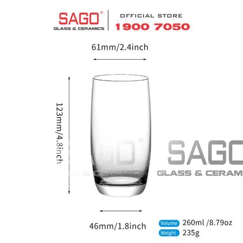  IDELITA 99HB26 - Ly thủy tinh Pha Lê IDELITA Rhine Charm Hi Ball Crystal glasses 260ml | Thủy Tinh Pha Lê Cao cấp 