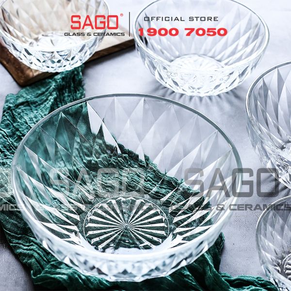  Union 318 -  Tô Thủy Tinh Union Assurance Bowl Đường kính 8" | Thủy Tinh Cao Cấp Nhập Khẩu Thái Lan 
