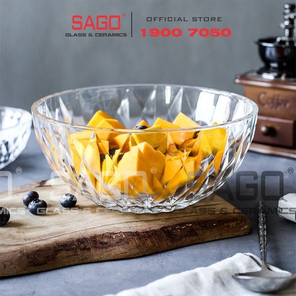  Union 318 -  Tô Thủy Tinh Union Assurance Bowl Đường kính 8" | Thủy Tinh Cao Cấp Nhập Khẩu Thái Lan 