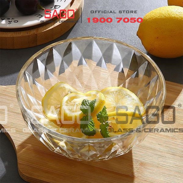  Union 318 -  Tô Thủy Tinh Union Assurance Bowl Đường kính 8" | Thủy Tinh Cao Cấp Nhập Khẩu Thái Lan 