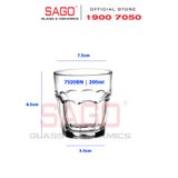  Bormioli Rocco 517520BN - Ly Thủy Tinh Cường Lực Chịu Nhiệt Bormioli Roco Rock Bar 200ml | Nhập Khẩu Italia 