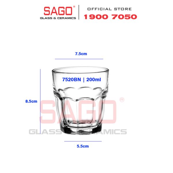  Bormioli Rocco 517520BN - Ly Thủy Tinh Cường Lực Chịu Nhiệt Bormioli Roco Rock Bar 200ml | Nhập Khẩu Italia 