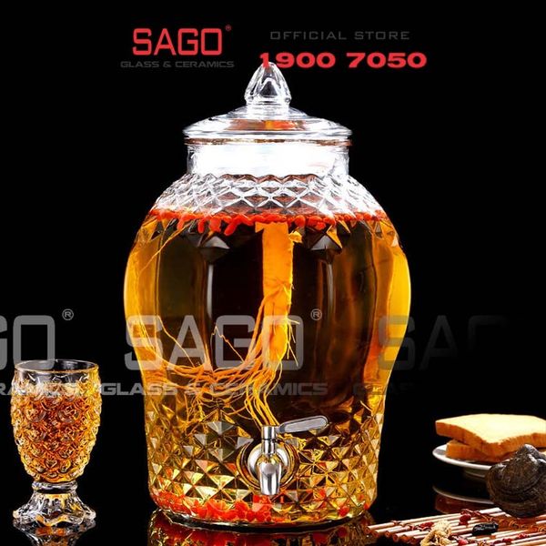  BKC 8833-8L- Bình Thủy Tinh Kim Cương 8.0 Lít | Tùy Chọn Có hoặc không vòi 