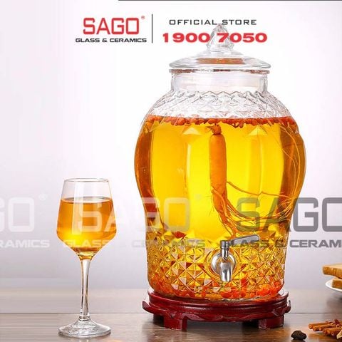  BKC 8833-10L- Bình Thủy Tinh Kim Cương 10.0 Lít | Tùy Chọn Có hoặc không vòi 