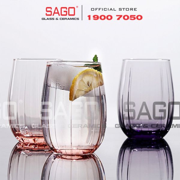  Deli JS5139-2P - Ly Thủy Tinh Deli Linka Pink Rock Glass 380ml | Thủy Tinh Cao Cấp 