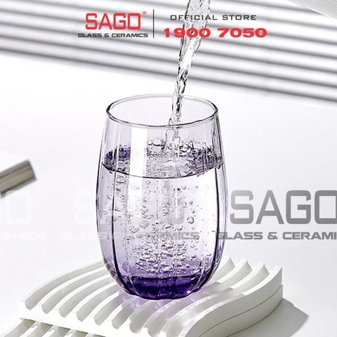  Deli JS5139-2P - Ly Thủy Tinh Deli Linka Pink Rock Glass 380ml | Thủy Tinh Cao Cấp 