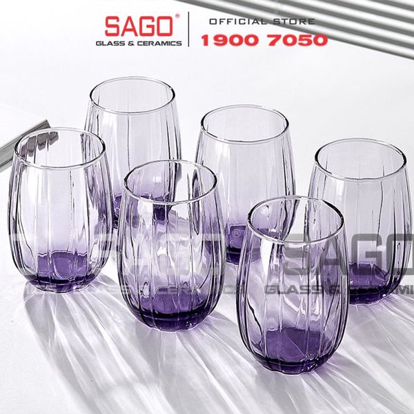  Deli JS5139-2P - Ly Thủy Tinh Deli Linka Pink Rock Glass 380ml | Thủy Tinh Cao Cấp 